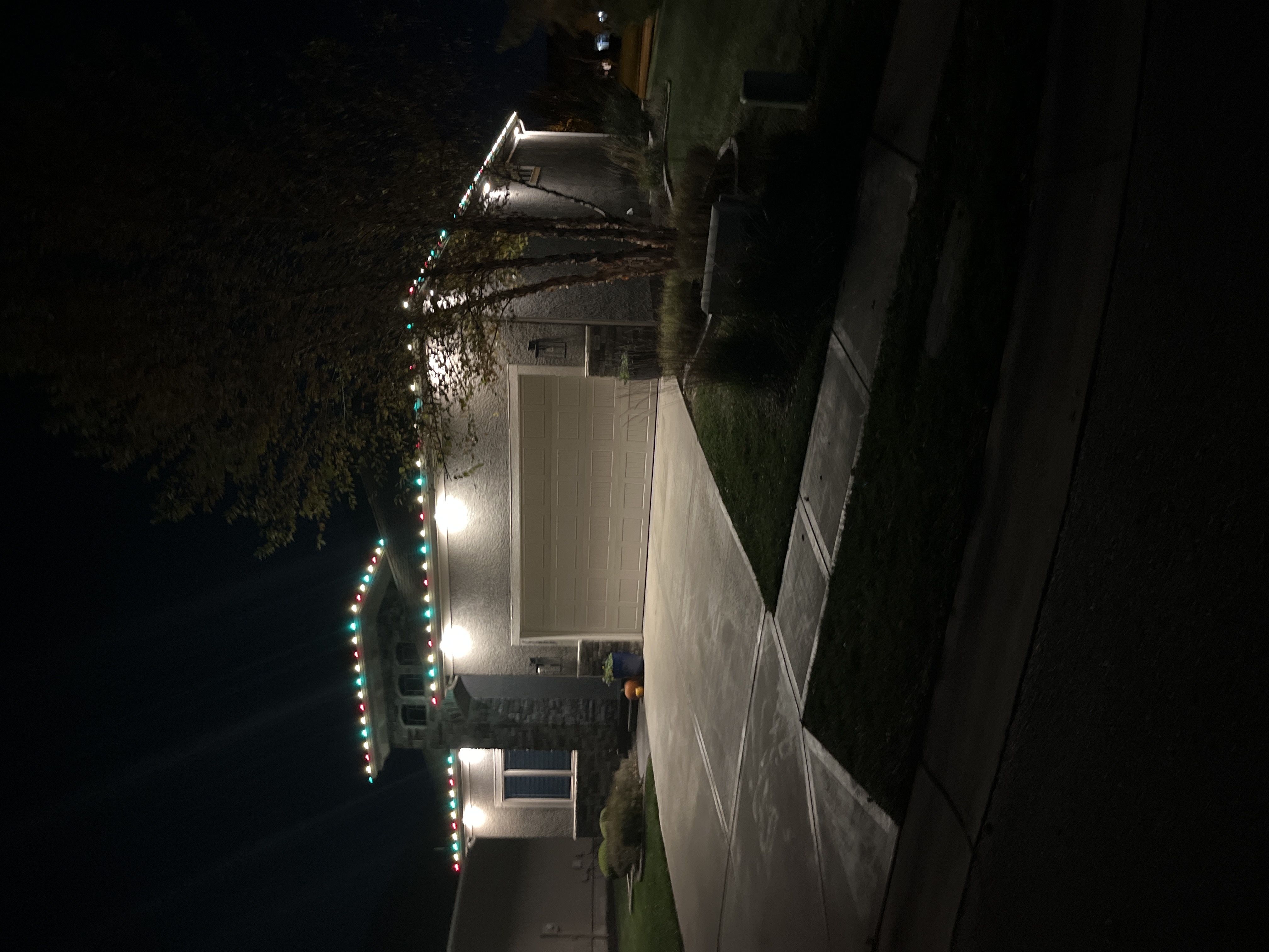 Permanent architectural lighting installed on a Kansas City home